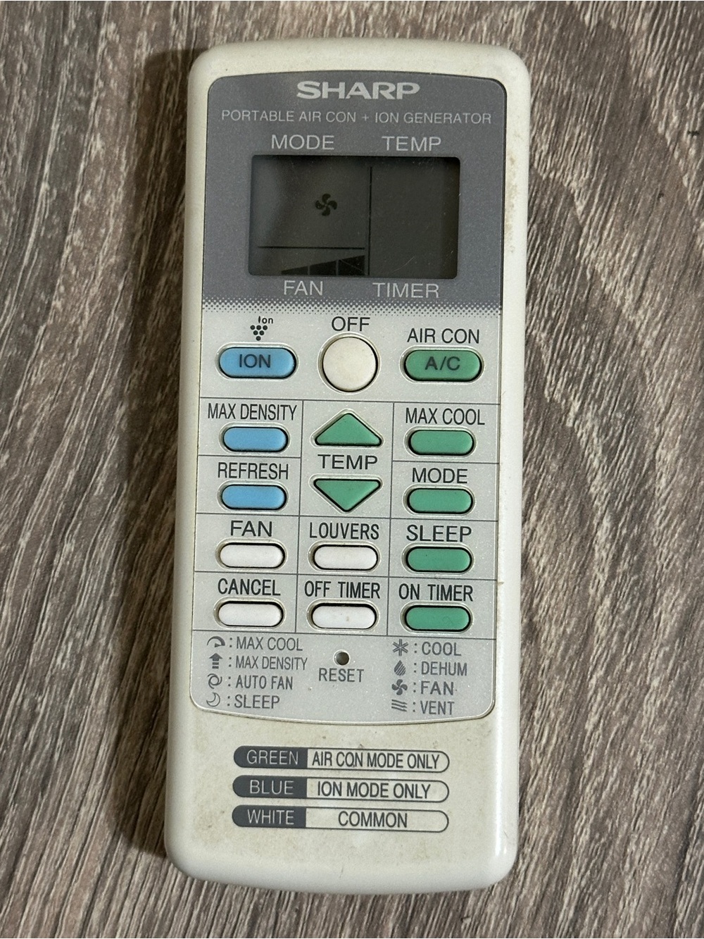 Sharp CRMC-A810JBEZ Portable Air Conditioner AC Remote Control OEM